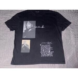 Tupac Shakur 2Pac Graphic Tee Black Portrait Hip Hop Shirt